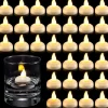 12/24/36 Pcs Flameless Floating Waterproof LED Candle Lights Candle Warm White Battery Powered Valentine's Day Wedding Birthday Party Pool Decoration Proposal Props