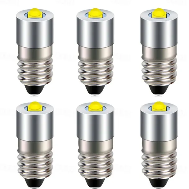 6 Pcs Flashlight LED Bulb Lighting Light Source P13.5s Ba9s E10 Led Bulb 3w Plug-In Light High Brightness Small Bulb 3v 6v 12v 24v 1 LED Beads 3535 Warm White White