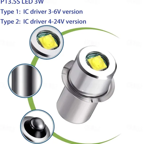 6 Pcs Flashlight LED Bulb Lighting Light Source P13.5s Ba9s E10 Led Bulb 3w Plug-In Light High Brightness Small Bulb 3v 6v 12v 24v 1 LED Beads 3535 Warm White White