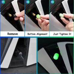 16 PCS Fluorescent Tire Valve Stem Caps, Car Wheel Air Valve Covers Luminous Car Exterior Accessories Cool Noctilucous for Car, Bicycle, Motorcycle, SUV, Truck and Bike