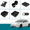 6 PCS For Tesla Model 3 Model Y Storage Box Center Armrest Hidden Box Cup Holder Interior Organizer Car Accessories