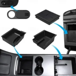6 PCS For Tesla Model 3 Model Y Storage Box Center Armrest Hidden Box Cup Holder Interior Organizer Car Accessories