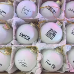 12 PCS Funny Christmas/Halloween Ornament, Funny Ornament Balls Christmas Ornament, Xmas Holiday Gag Gifts Sweary Bauble Bundle Christmas/Halloween Decorations