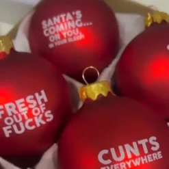 12 PCS Funny Christmas/Halloween Ornament, Funny Ornament Balls Christmas Ornament, Xmas Holiday Gag Gifts Sweary Bauble Bundle Christmas/Halloween Decorations