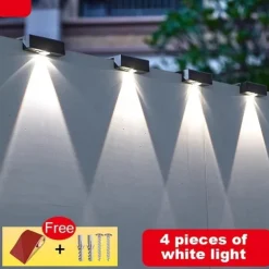 4/8 Pcs High brightness solar waterproof wall lamp, courtyard garden fence decorative wall lamp