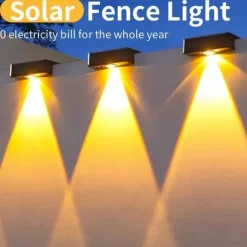 4/8 Pcs High brightness solar waterproof wall lamp, courtyard garden fence decorative wall lamp