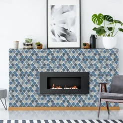 10 PCS Imitation Epoxy Tile Sticker Color Lantern Wall Sticker House Renovation Diy Self-adhesive Pvc Wallpaper Painting Kitchen Waterproof And Oilproof Wall Sticker