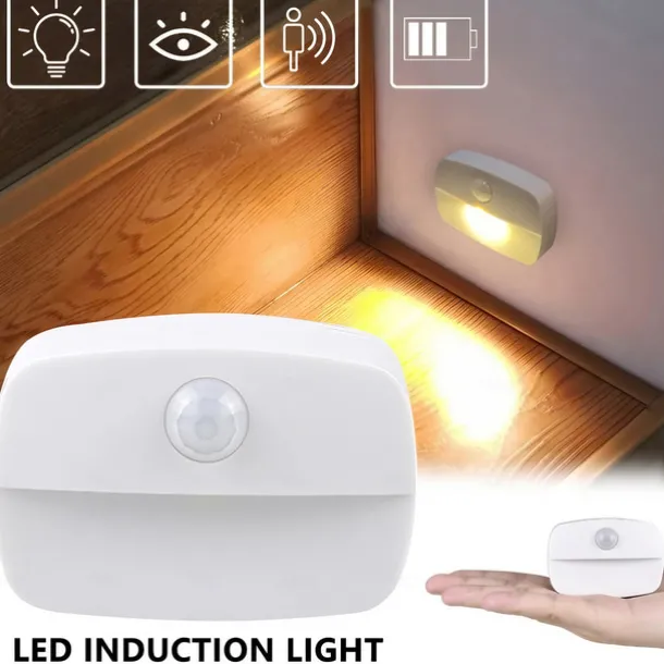 2/6 pcs LED Motion Sensor Light Battery Operated Wireless Wall Lamp Night Light No Glare Corridor Closet LED Cabinet Door Light
