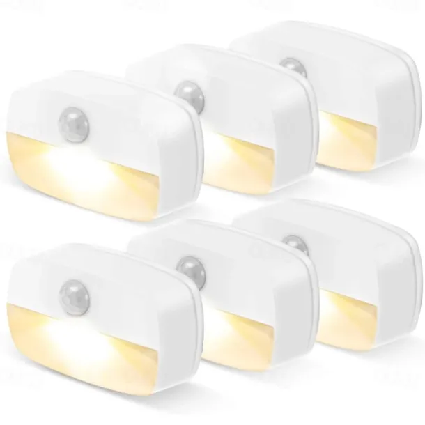 2/6 pcs LED Motion Sensor Light Battery Operated Wireless Wall Lamp Night Light No Glare Corridor Closet LED Cabinet Door Light