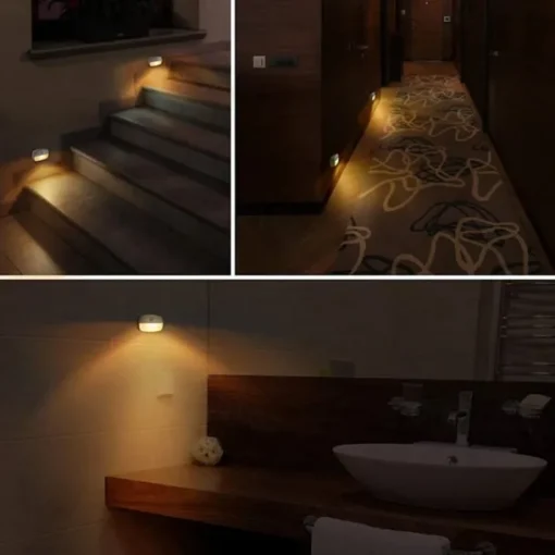 2/6 pcs LED Motion Sensor Light Battery Operated Wireless Wall Lamp Night Light No Glare Corridor Closet LED Cabinet Door Light