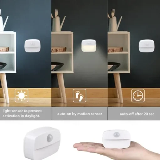 2/6 pcs LED Motion Sensor Light Battery Operated Wireless Wall Lamp Night Light No Glare Corridor Closet LED Cabinet Door Light