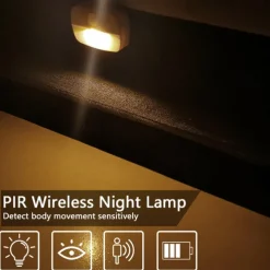 2/6 pcs LED Motion Sensor Light Battery Operated Wireless Wall Lamp Night Light No Glare Corridor Closet LED Cabinet Door Light