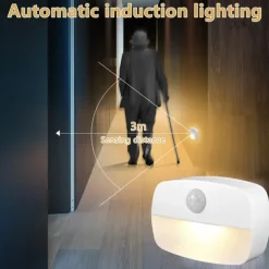 2/6 pcs LED Motion Sensor Light Battery Operated Wireless Wall Lamp Night Light No Glare Corridor Closet LED Cabinet Door Light
