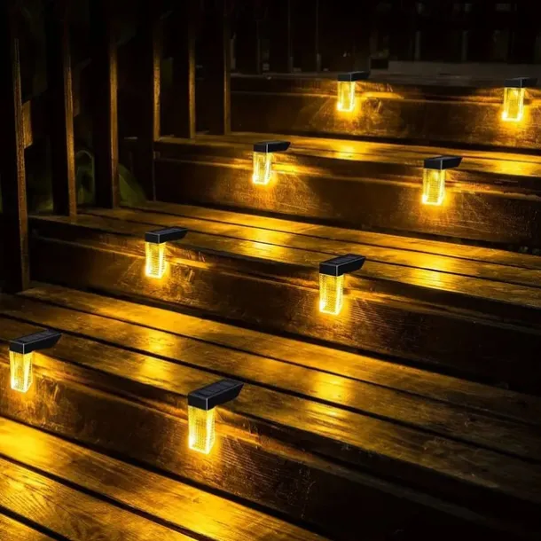 2/4 Pcs LED Solar Outdoor Lights Stair Step Light Waterproof Fence Lights Yard Step Garden Porch Decoration Solar Wall Lamp