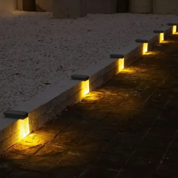 2/4 Pcs LED Solar Outdoor Lights Stair Step Light Waterproof Fence Lights Yard Step Garden Porch Decoration Solar Wall Lamp