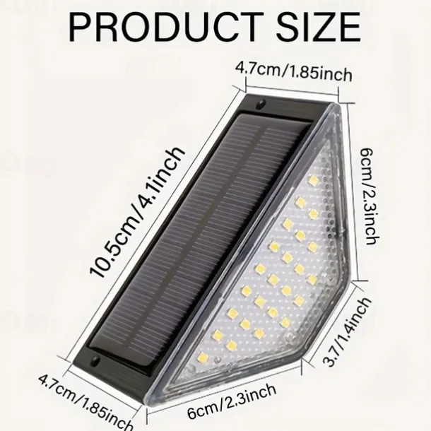 4 Pcs LED Solar Step Landscape Lights Outdoor Fence Light Waterproof Wall Light 24LEDs Home Garden Pathway Lighting Decoration