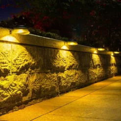 2/4 Pcs LED Solar Street Lights Outdoor Wall Lights Fence Lights 9LEDs Home Garden Outdoor Courtyard Fence Wall Decoration LED Waterproof Wall Light Garage Porch Yard Lighting