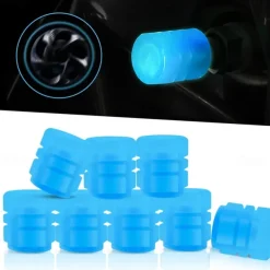 8 PCS Luminous Wheels Cap Tire Valve Stem Glow Luminous at Night Air Caps Cover Fluorescent Illuminated Auto Car Wheel Valve Stem Caps Cover for SUV Motorcycles Truck Vehicle