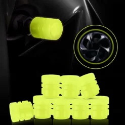 8 PCS Luminous Wheels Cap Tire Valve Stem Glow Luminous at Night Air Caps Cover Fluorescent Illuminated Auto Car Wheel Valve Stem Caps Cover for SUV Motorcycles Truck Vehicle