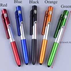 1 PCS Multi-function 4-in-1 Foldable Ballpoint Pen Stylus (Flashlight Support) For Tablet Cellphone Gift For Birthday/Easter/President's Day/Boy/Girlfriends
