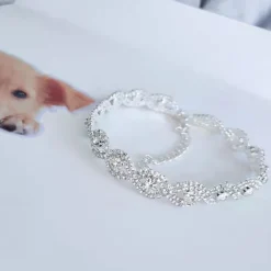 2 Pcs Necklace for Small Dog Pet Jewelry Dog Necklace Faux Pearl Dog Collar Beaded Dog Collar for Cat Puppy Kitten Chihuahua Yorkie Girl Costume Outfits Accessories