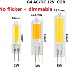 10 Pcs 6pcs Light Blubs Dimmable No Flicker Glass LED G4 COB Bulb 2W 3W 5W AC/DC12V Led lamp Crystal Light Bulb Lampada Lampara Bombilla Ampoule