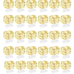 30 PCS 12PCS 6PCS Fairy Lights Battery Operated (Included) 600LED 240LED 120LED Mini String Lights Waterproof Copper Wire Firefly Starry Lights for Halloween Party Christmas Festivals Decorations