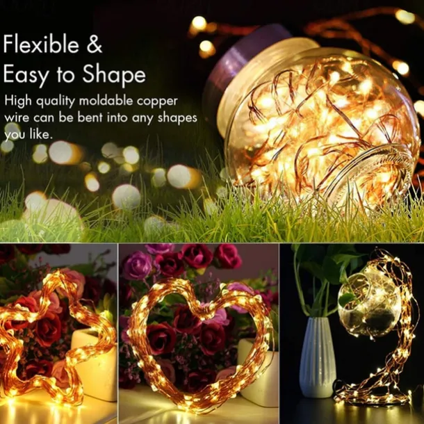 30 PCS 12PCS 6PCS Fairy Lights Battery Operated (Included) 600LED 240LED 120LED Mini String Lights Waterproof Copper Wire Firefly Starry Lights for Halloween Party Christmas Festivals Decorations
