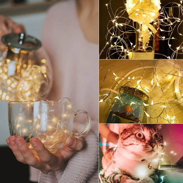 30 PCS 12PCS 6PCS Fairy Lights Battery Operated (Included) 600LED 240LED 120LED Mini String Lights Waterproof Copper Wire Firefly Starry Lights for Halloween Party Christmas Festivals Decorations