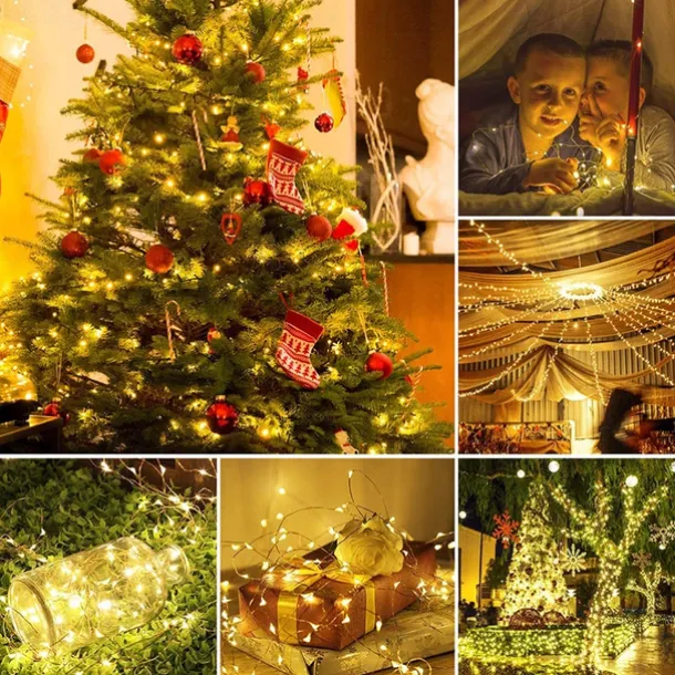 30 PCS 12PCS 6PCS Fairy Lights Battery Operated (Included) 600LED 240LED 120LED Mini String Lights Waterproof Copper Wire Firefly Starry Lights for Halloween Party Christmas Festivals Decorations