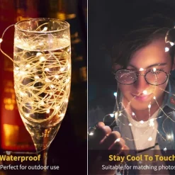 30 PCS 12PCS 6PCS Fairy Lights Battery Operated (Included) 600LED 240LED 120LED Mini String Lights Waterproof Copper Wire Firefly Starry Lights for Halloween Party Christmas Festivals Decorations