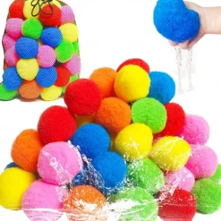 60 Pcs Reusable Water Balls Reusable Water Balloons for Outdoor Toys and Games Water Toys for Kids and Adults Boys and Girls - Summer Toys Ball for Pool and Backyard Fun