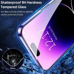 3 pcs Screen Protector For Apple iPhone 16 iPhone 15 Pro Max Plus iPhone 14 13 12 11 Pro Max Mini X XR XS Max 8 7 Plus Tempered Glass Privacy Anti-Spy 9H Hardness Anti-Fingerprint Explosion Proof 3D