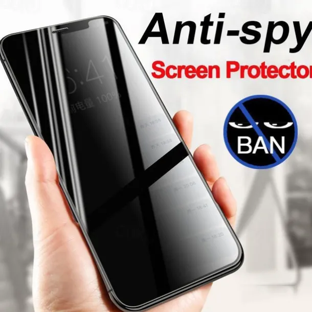 3 pcs Screen Protector For Apple iPhone 16 iPhone 15 Pro Max Plus iPhone 14 13 12 11 Pro Max Mini X XR XS Max 8 7 Plus Tempered Glass Privacy Anti-Spy 9H Hardness Anti-Fingerprint Explosion Proof 3D