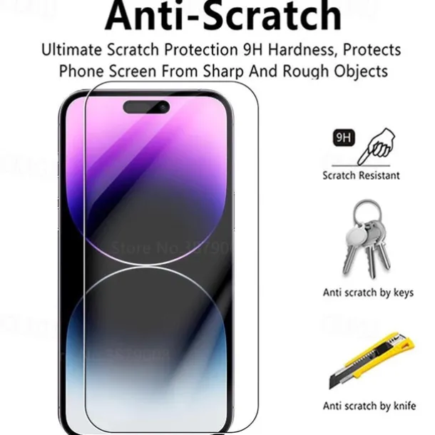 3 pcs Screen Protector For Apple iPhone 16 iPhone 15 Pro Max Plus iPhone 14 13 12 11 Pro Max Mini SE X XR XS Max 8 7 Plus Tempered Glass 9H Hardness Anti Bubbles Anti-Fingerprint High Definition