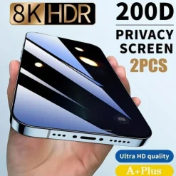 2 pcs Screen Protector For Apple iPhone 16 iPhone 15 Pro Max Plus iPhone 14 13 12 11 Pro Max Mini X XR XS Max 8 7 Plus Tempered Glass Privacy Anti-Spy 9H Hardness Anti Bubbles Anti-Fingerprint 3D