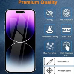 3 pcs Screen Protector For Apple iPhone 16 iPhone 15 Pro Max Plus iPhone 14 13 12 11 Pro Max Mini X XR XS Max 8 7 Plus Tempered Glass Privacy Anti-Spy 9H Hardness Anti Bubbles Anti-Fingerprint 3D