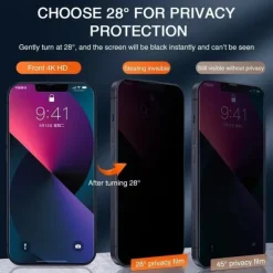 3 pcs Screen Protector For Apple iPhone 16 iPhone 15 Pro Max Plus iPhone 14 13 12 11 Pro Max Mini X XR XS Max 8 7 Plus Tempered Glass Privacy Anti-Spy 9H Hardness Anti Bubbles Anti-Fingerprint 3D