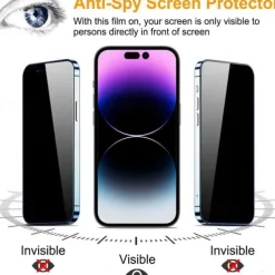 3 pcs Screen Protector For Apple iPhone 16 iPhone 15 Pro Max Plus iPhone 14 13 12 11 Pro Max Mini X XR XS Max 8 7 Plus Tempered Glass Privacy Anti-Spy 9H Hardness Anti Bubbles Anti-Fingerprint 3D