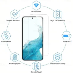 4 pcs Screen Protector For Samsung Galaxy S25 Ultra S25 Ultra Plus S24 Ultra Plus S23 S22 S21 S20 Plus Ultra A35 5G Tempered Glass 9H Hardness Anti Bubbles Anti-Fingerprint High Definition Ultra Thin