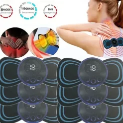 3/6 PCS Smart EMS Neck Massager Mini Neck and Back Stimulation Massager Portable Gel Pad Sticker thin