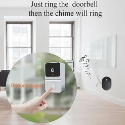 1 pcs Smart Visual Doorbell Wireless Wifi Household Low PowerConsumption Long Standby APP Remote Intercom (build In Battery)