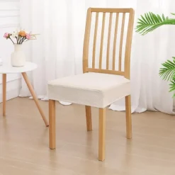 2 Pcs Smiry Waterproof Seat Covers for Dining Room Chairs Set of 4 Stretch Jacquard Removable Washable Chair Seat Slipcovers Protector No Rear Covers