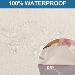 2 Pcs Smiry Waterproof Seat Covers for Dining Room Chairs Set of 4 Stretch Jacquard Removable Washable Chair Seat Slipcovers Protector No Rear Covers