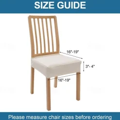 2 Pcs Smiry Waterproof Seat Covers for Dining Room Chairs Set of 4 Stretch Jacquard Removable Washable Chair Seat Slipcovers Protector No Rear Covers