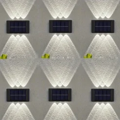 2/4/6 PCS Solar Waterproof Wall Lights, Outdoor 6LED Deck Lights, for Decoration of Courtyards, Streets, Fences, Garages, Gardens, Stairs, Fence Lights