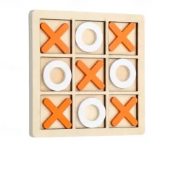 2 pcs Solid Wooden Tic Tac Toe Board Game - Perfect for Family Fun and Backyard Entertainment!