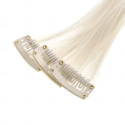 12 Pcs Straight One Color Party Highlights Clip on in Hair Extensions Colored Hair Streak Synthetic Hairpieces