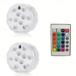 1/2/4 Pcs, Submersible LED Pool Lights with Infrared Sensor, Waterproof Underwater Pool Lights for Inground Pool ,Color Changing Underwater Lights for Ponds Battery Operated