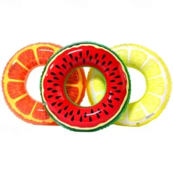3 PCS Swimming Rings Inflatable Pool Floats for Kids Adults 32.5'' Fruits Pool Floaties Rings Tube Toys for Summer Beach Water Float Party, Swimming Pool, Ocean, Beach Time